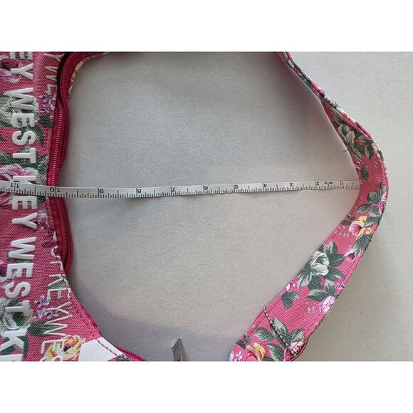 Robin Ruth Pink Fabric Floral Tote Bag Purse Zipper Close Key West - Picture 8 of 9